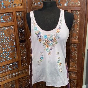 iL Loui boho embroidered sequined embellished top